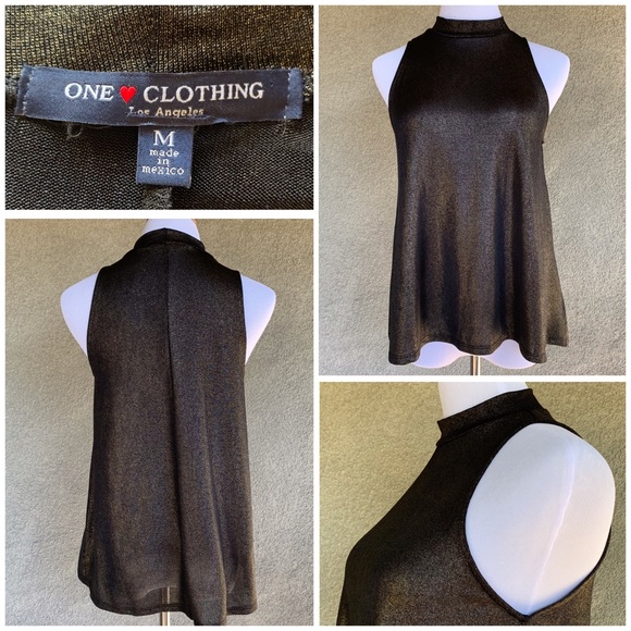 🔥5/$20🔥 Metallic High-Neck Tank Size M - Picture 1 of 8